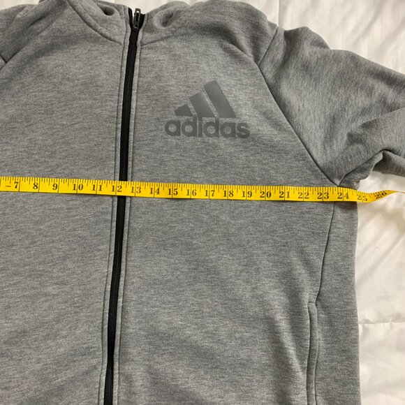 Adidas Men’s XL Grey Full Zip Hoodie – Climalite - Picture 6 of 11